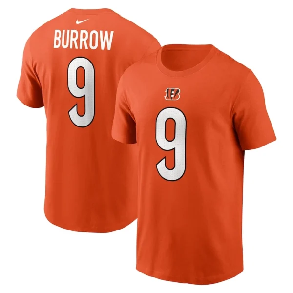Joe burrow cincinnati bengals nike player name number t shirt Orange