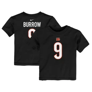 Joe burrow cincinnati bengals nike toddler player name number t shirt Black