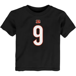Joe burrow cincinnati bengals nike toddler player name number t shirt Black 3T