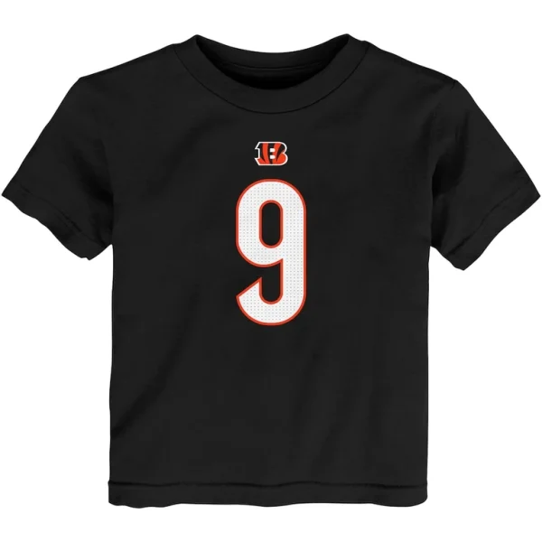 Joe burrow cincinnati bengals nike toddler player name number t shirt Black 3T
