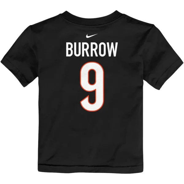 Joe burrow cincinnati bengals nike toddler player name number t shirt Black 4T