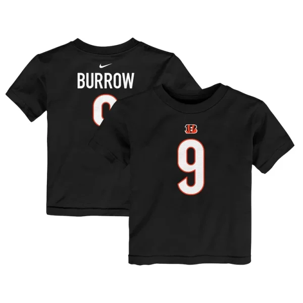 Joe burrow cincinnati bengals nike toddler player name number t shirt Black