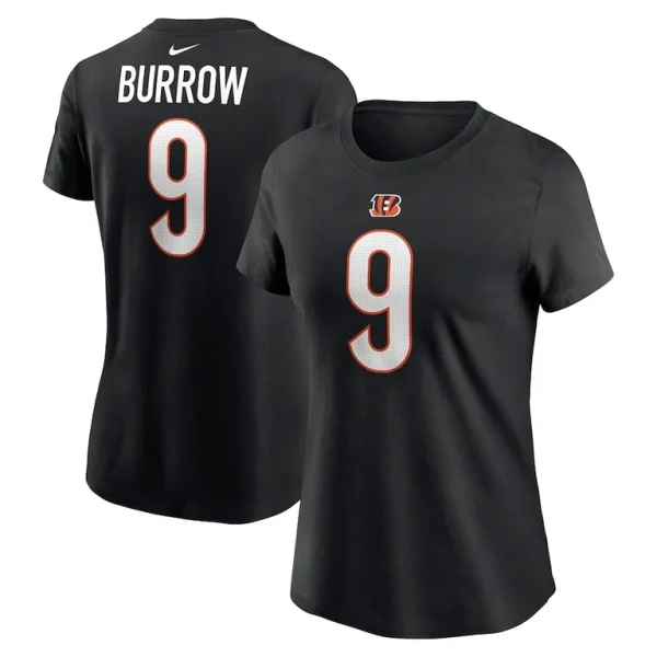 Joe burrow cincinnati bengals nike womens player name number t shirt Black