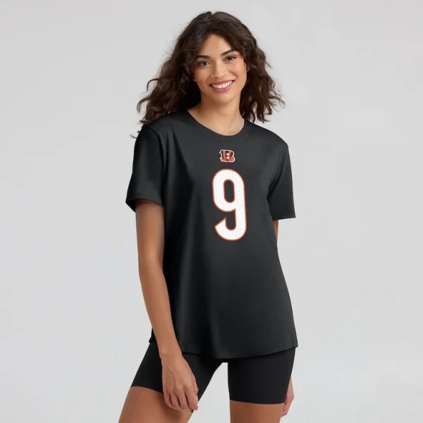 Joe burrow cincinnati bengals nike womens player name number t shirt Black XL