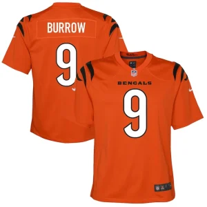 Joe burrow cincinnati bengals nike youth game jersey Orange