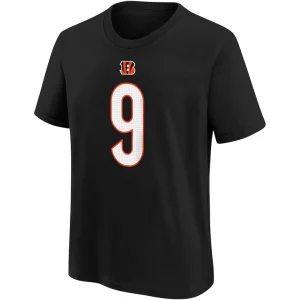 Joe burrow cincinnati bengals nike youth player name number t shirt Black 56