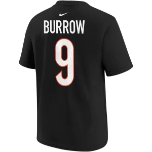 Joe burrow cincinnati bengals nike youth player name number t shirt Black 7