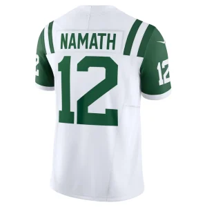Joe namath new york jets nike classic alternate vapor f.u.s.e. retired player limited jersey White L