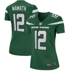 Joe namath new york jets nike womens game retired player jersey Gotham green