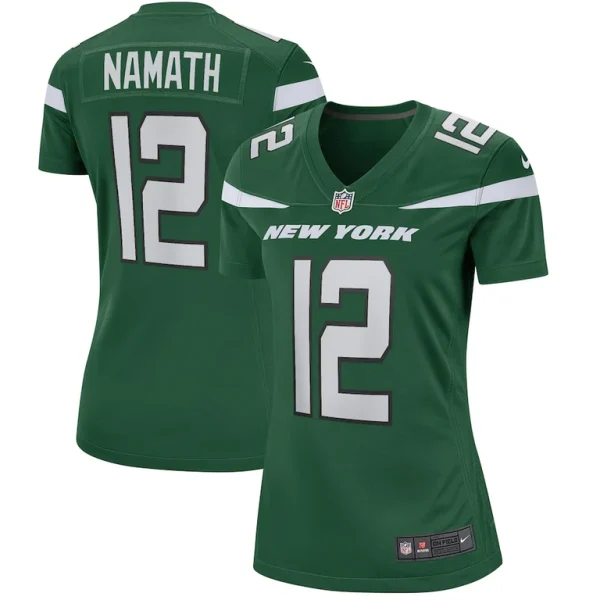 Joe namath new york jets nike womens game retired player jersey Gotham green