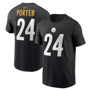 Joey porter jr. pittsburgh steelers nike player name number t shirt Black