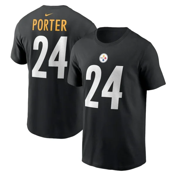 Joey porter jr. pittsburgh steelers nike player name number t shirt Black