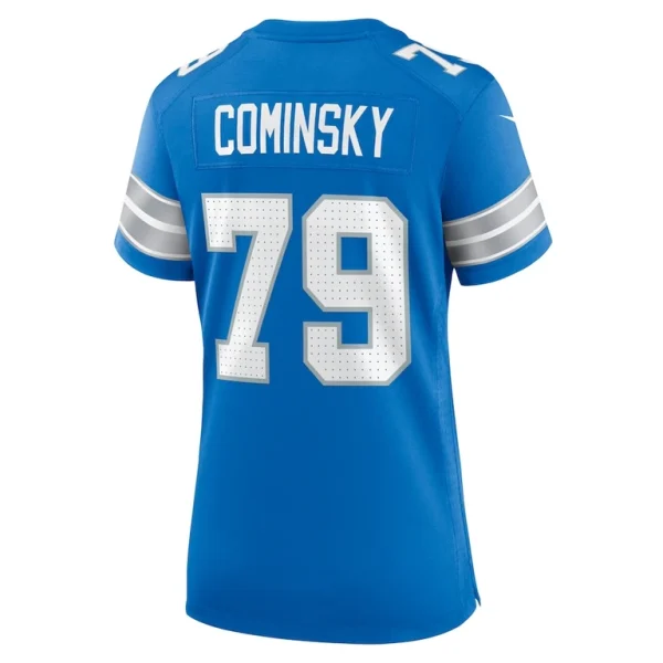 John cominsky detroit lions nike womens team game jersey Blue L