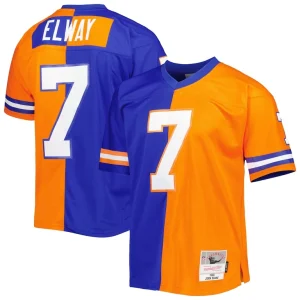 John elway denver broncos mitchell ness 1990 split legacy replica jersey Royalorange