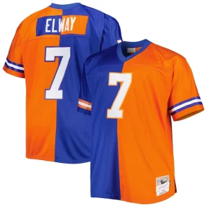John elway denver broncos mitchell ness big tall split legacy retired player replica jersey Royalorange