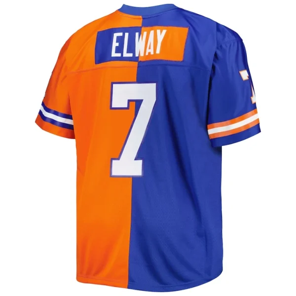 John elway denver broncos mitchell ness big tall split legacy retired player replica jersey Royalorange 4XB