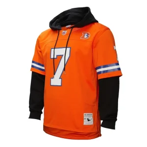 John elway denver broncos mitchell ness player name number hoodie legacy jersey Orange M