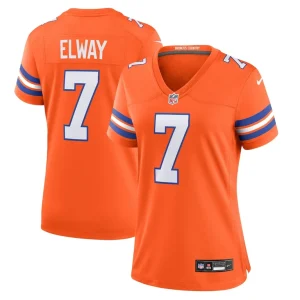 John elway denver broncos nike womens mile high collection 1977 throwback player game jersey Orange