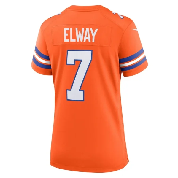 John elway denver broncos nike womens mile high collection 1977 throwback player game jersey Orange L