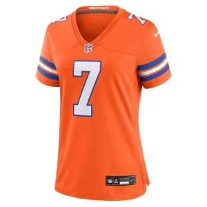 John elway denver broncos nike womens mile high collection 1977 throwback player game jersey Orange M