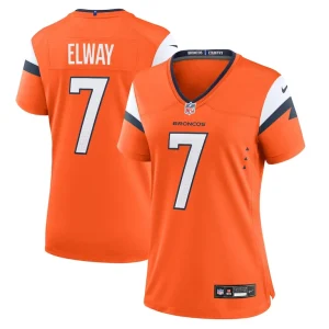 John elway denver broncos nike womens mile high collection retired player game jersey Orange