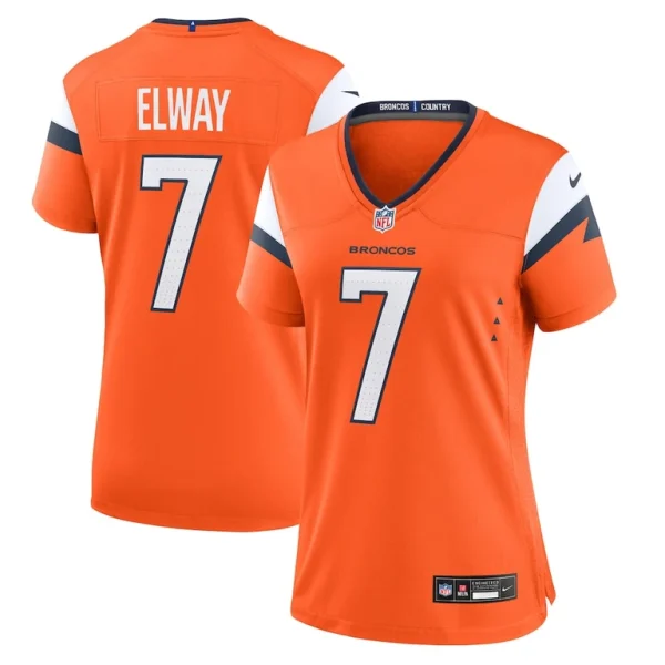 John elway denver broncos nike womens mile high collection retired player game jersey Orange