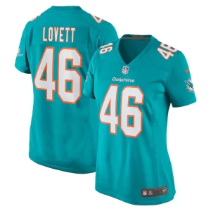 John lovett miami dolphins nike womens game player jersey Aqua