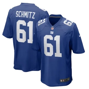 John michael schmitz new york giants nike team game jersey Royal