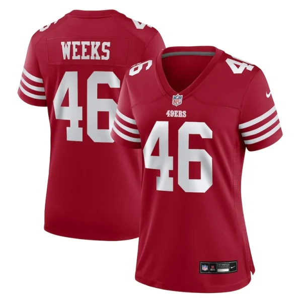 Jon weeks san francisco 49ers nike womens team game jersey Scarlet
