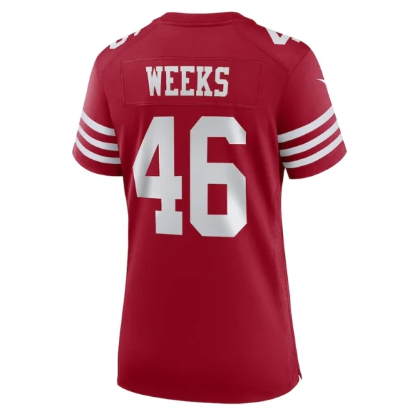 Jon weeks san francisco 49ers nike womens team game jersey Scarlet L