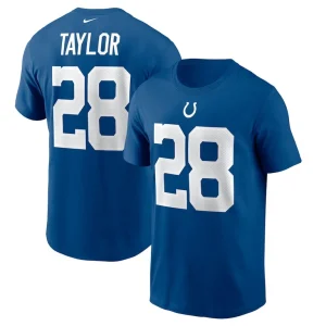 Jonathan taylor indianapolis colts nike player name number t shirt Royal