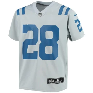 Jonathan taylor indianapolis colts nike youth inverted team game jersey Gray Yth M