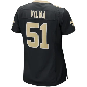 Jonathan vilma new orleans saints nike womens game retired player jersey Black L