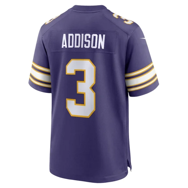 Jordan addison minnesota vikings nike classic player game jersey Purple L