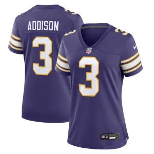 Jordan addison minnesota vikings nike womens classic player game jersey Purple