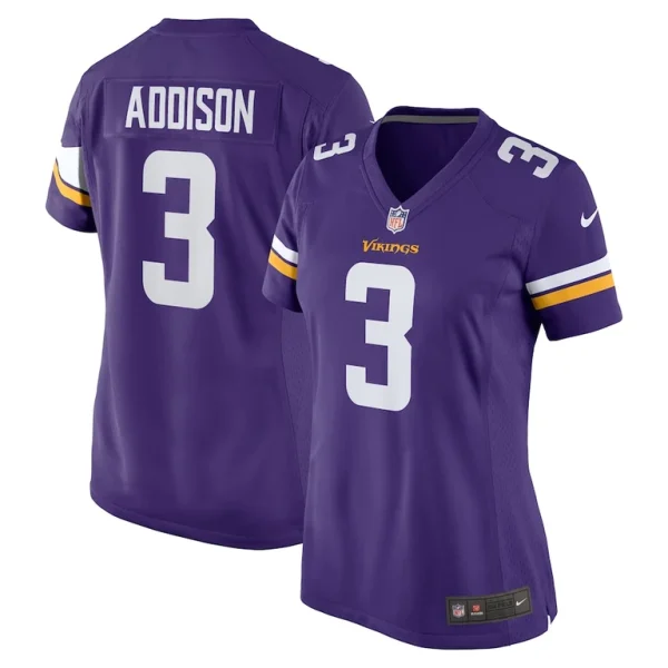 Jordan addison minnesota vikings nike womens team game jersey Purple
