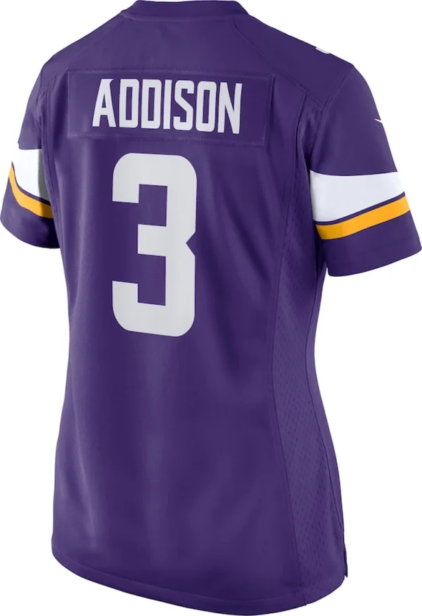 Jordan addison minnesota vikings nike womens team game jersey Purple L