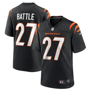 Jordan battle cincinnati bengals nike team game jersey Black