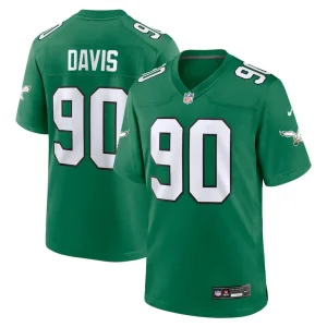 Jordan davis philadelphia eagles nike alternate game jersey Kelly green