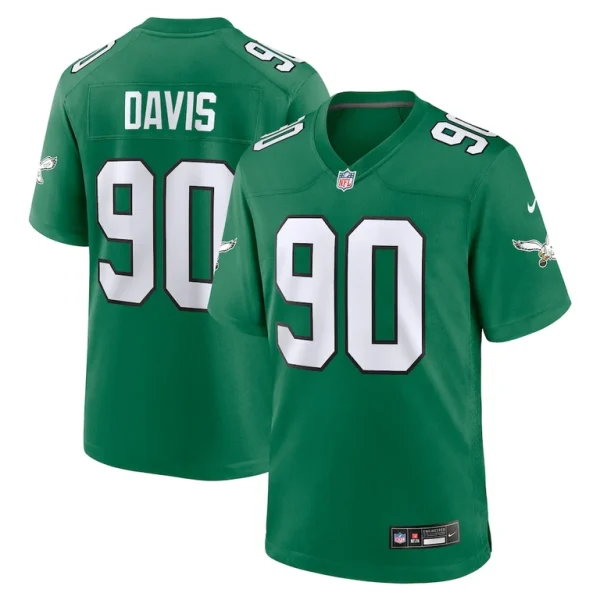 Jordan davis philadelphia eagles nike alternate game jersey Kelly green
