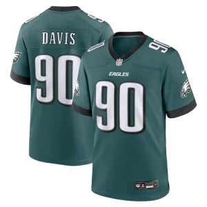 Jordan davis philadelphia eagles nike team game jersey Midnight green