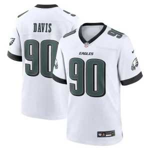 Jordan davis philadelphia eagles nike white game jersey White