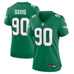 Jordan davis philadelphia eagles nike womens alternate game jersey Kelly green