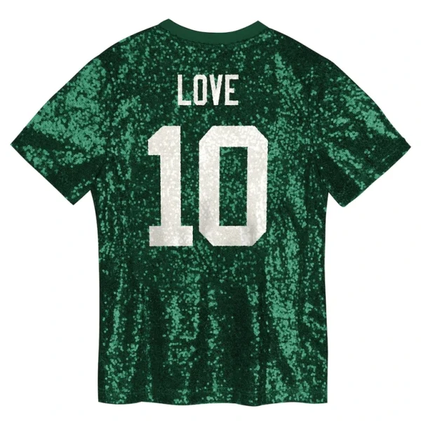 Jordan love green bay packers girls youth sequin v neck fashion jersey Green Yth L