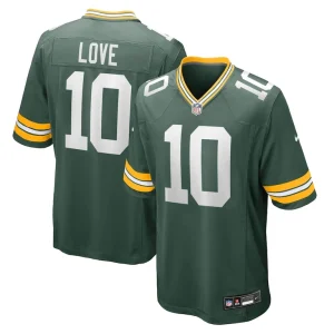 Jordan love green bay packers nike player game jersey Green