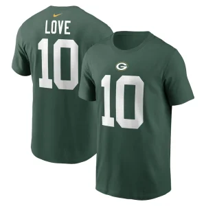 Jordan love green bay packers nike player name number t shirt Green