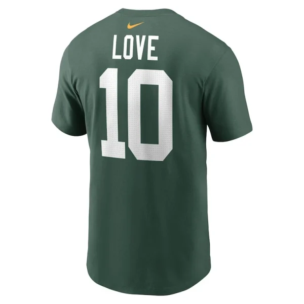 Jordan love green bay packers nike player name number t shirt Green L
