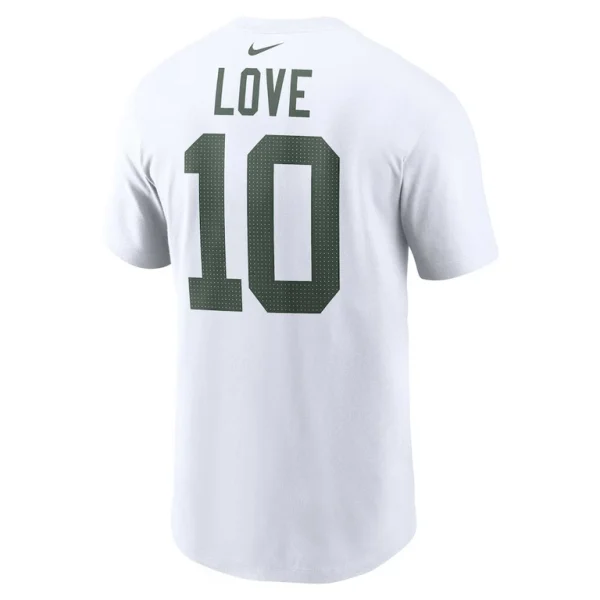 Jordan love green bay packers nike player name number t shirt White L