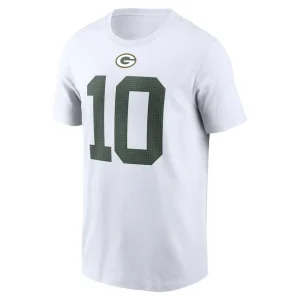 Jordan love green bay packers nike player name number t shirt White M