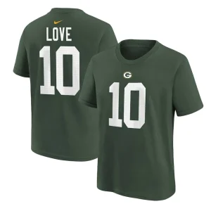 Jordan love green bay packers nike preschool player name number t shirt Green
